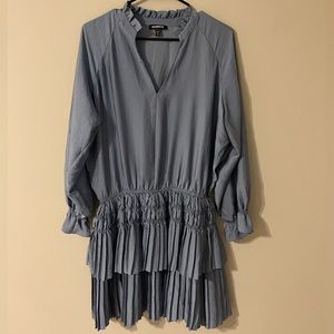 Women’s Express Blue Ruffled Long Sleeved Dress / Size Medium